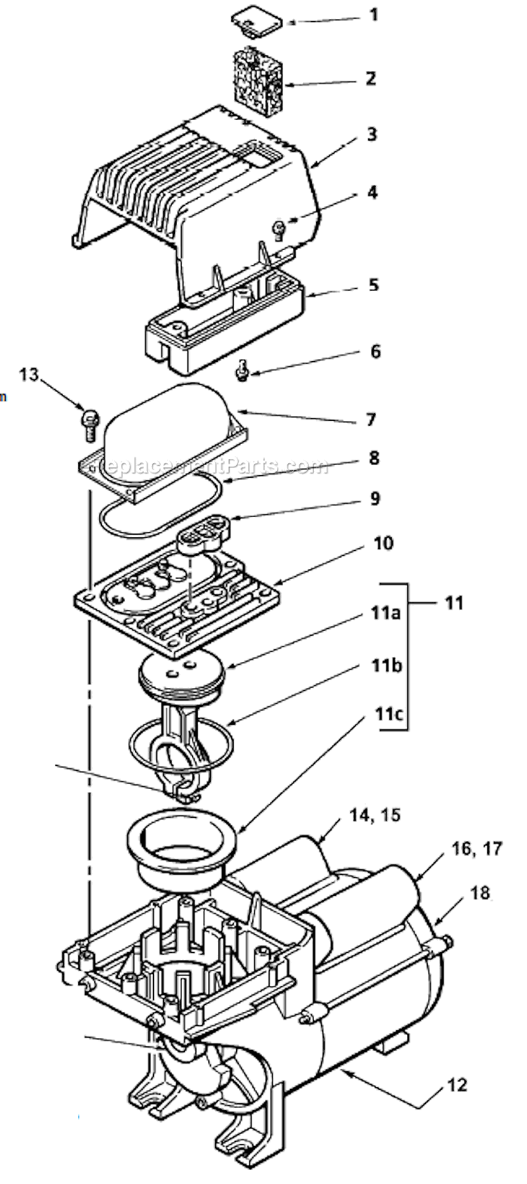 Page C Diagram and Parts List for P0502010  Powermate Compressor