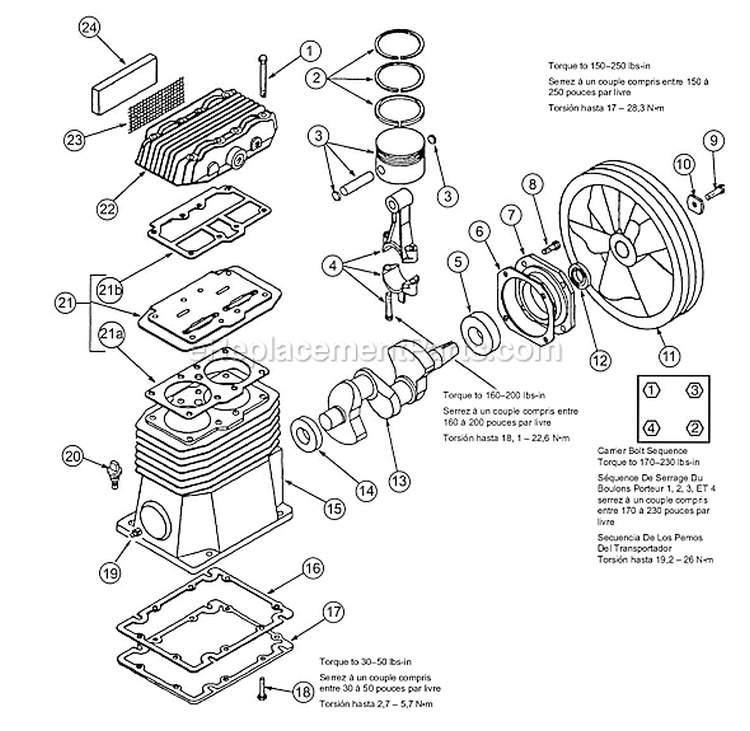 Page B Diagram and Parts List for P0502013  Powermate Compressor