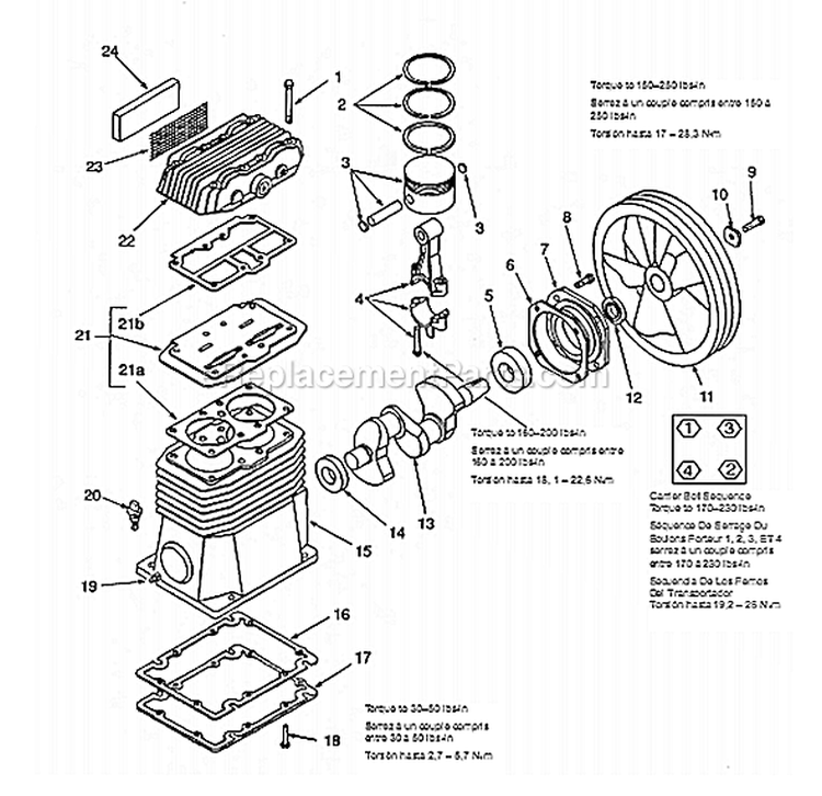 Page B Diagram and Parts List for P559201601  Powermate Compressor