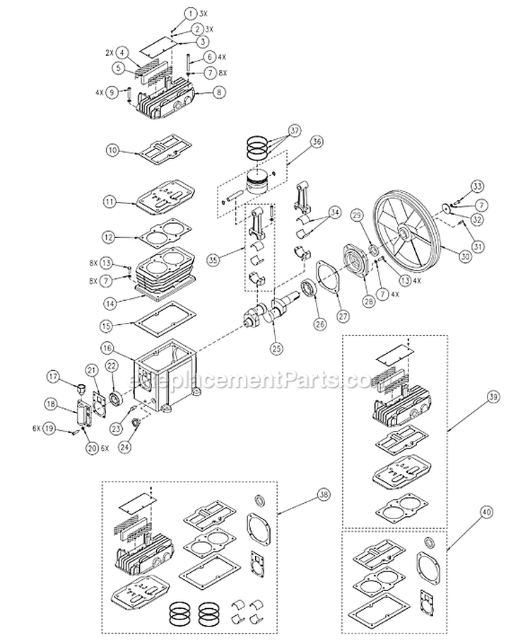 Page B Diagram and Parts List for PA0502054  Powermate Compressor