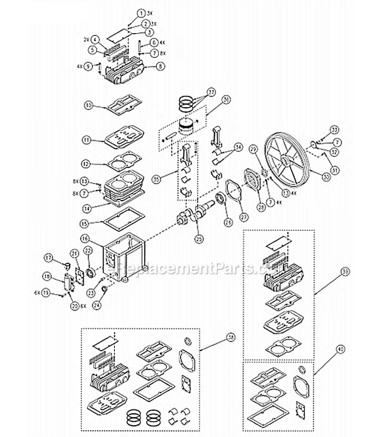 Page B Diagram and Parts List for PA1882054  Powermate Compressor