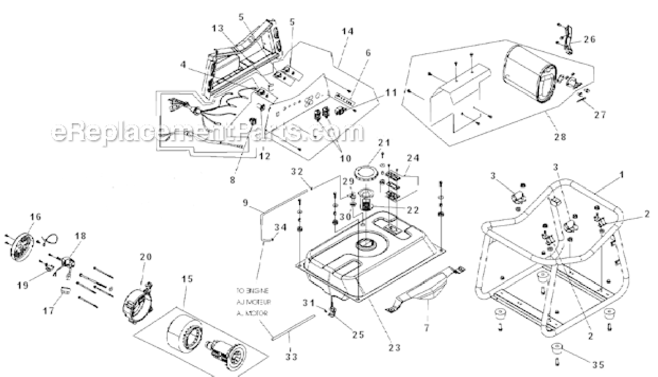 Page B Diagram and Parts List for PM0103008  Powermate Generator