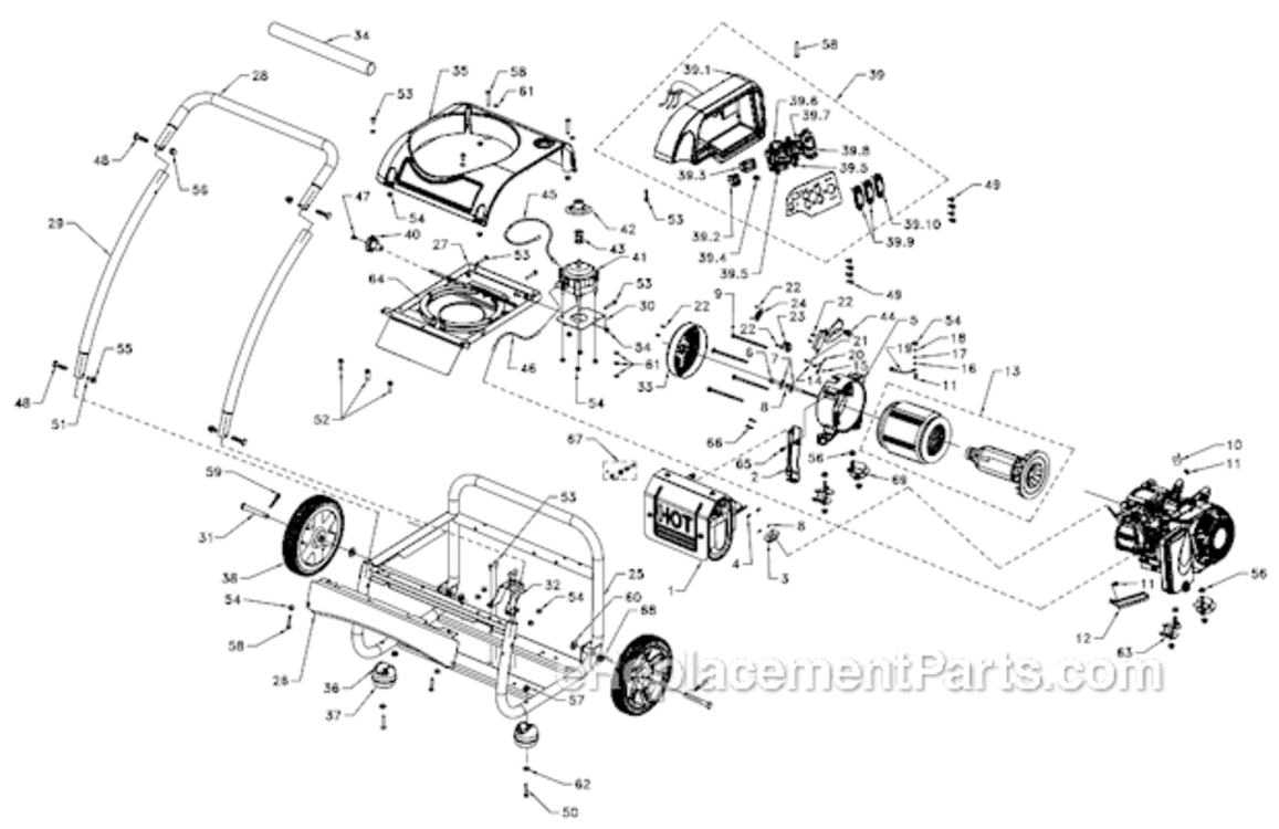 Page A Diagram and Parts List for PM0133250  Powermate Generator