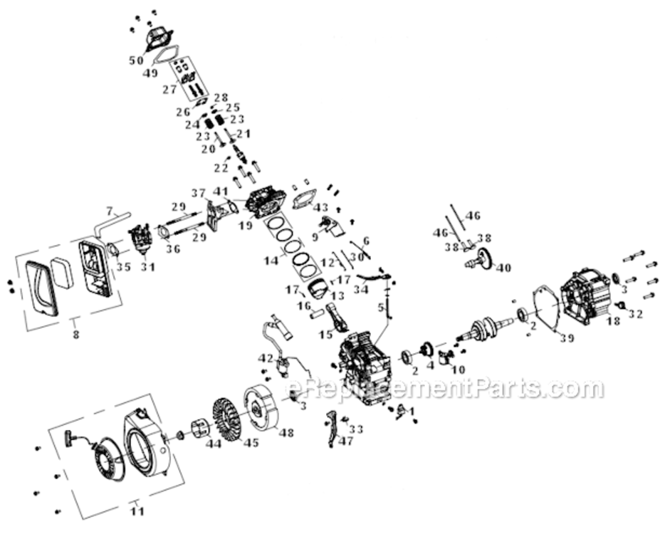 Page B Diagram and Parts List for PM0133250  Powermate Generator