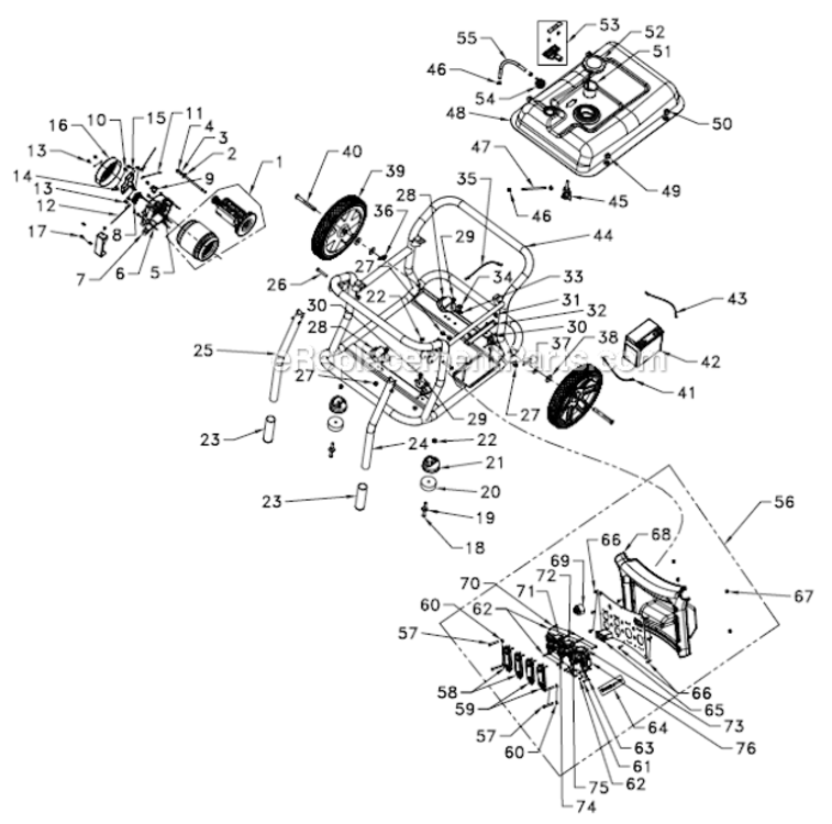 Page A Diagram and Parts List for PM0148000  Powermate Generator