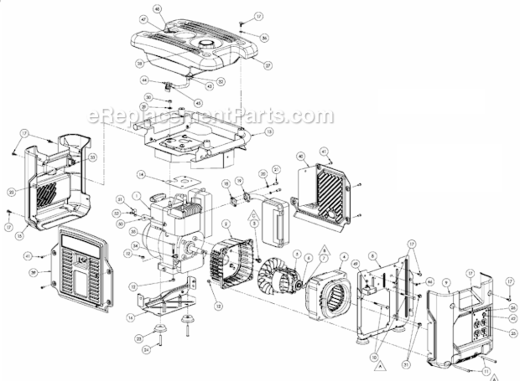 Page A Diagram and Parts List for PM0401857  Powermate Generator