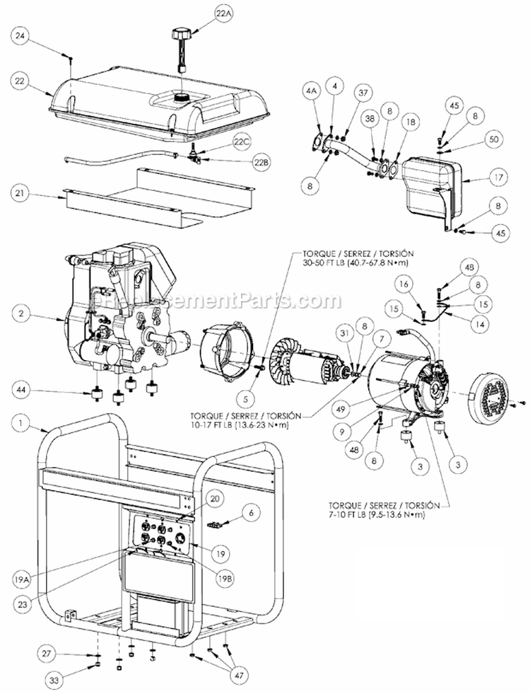 Page A Diagram and Parts List for PM0418000  Powermate Generator