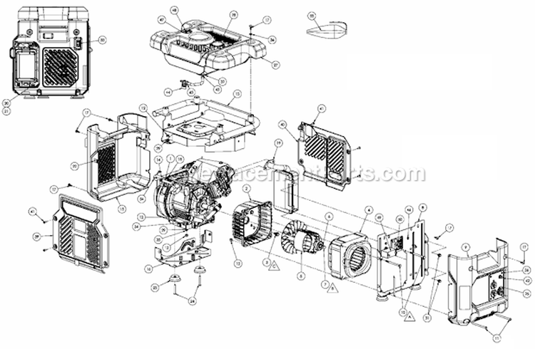 Page A Diagram and Parts List for PM043180001  Powermate Generator