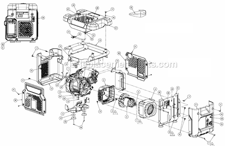Page A Diagram and Parts List for PM0431800  Powermate Generator