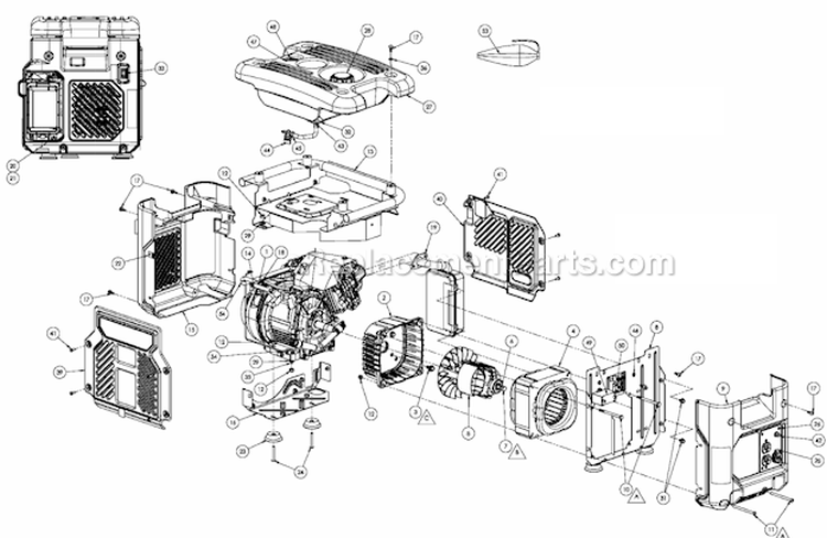 Page A Diagram and Parts List for PM043180201  Powermate Generator