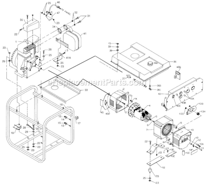 Page A Diagram and Parts List for PM0455024  Powermate Generator