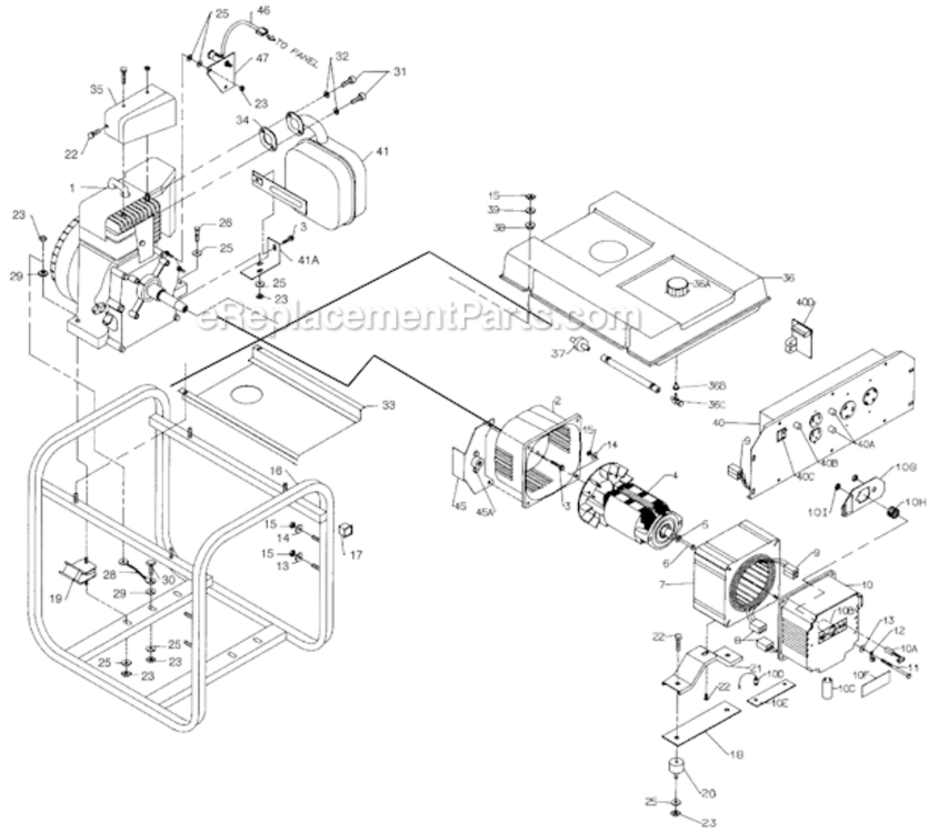 Page A Diagram and Parts List for PM0455025  Powermate Generator