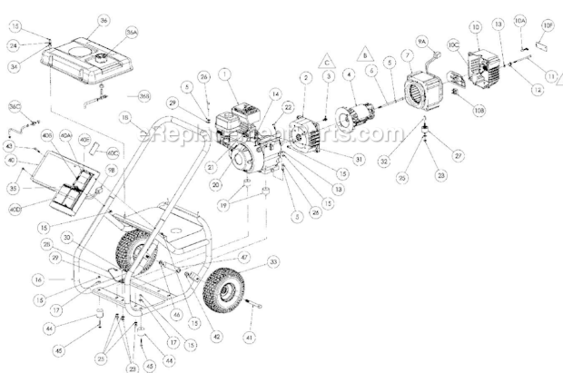 Page A Diagram and Parts List for PM0463302  Powermate Generator