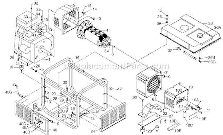 Page A Diagram and Parts List for PM0477022  Powermate Generator