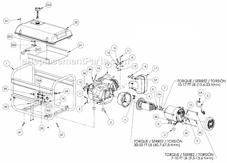 Page A Diagram and Parts List for PM049650002  Powermate Generator