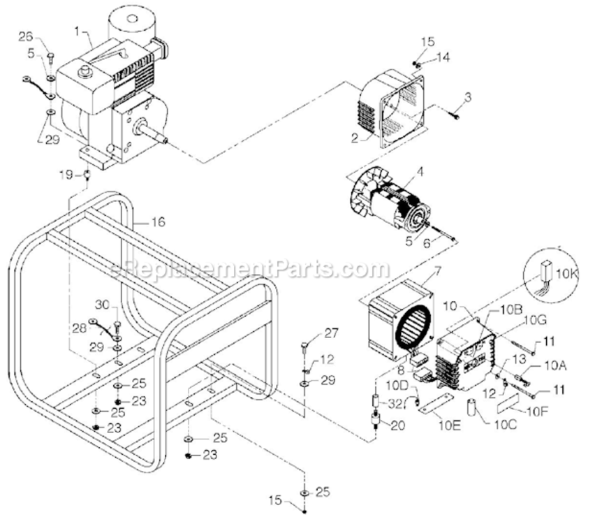 Page A Diagram and Parts List for PM0502500  Powermate Generator