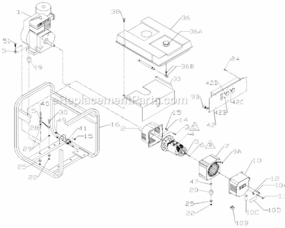 Page A Diagram and Parts List for PM050562218  Powermate Generator