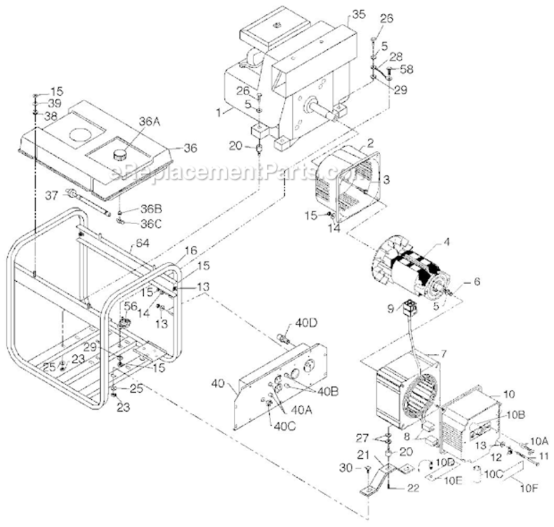 Page A Diagram and Parts List for PM0508622  Powermate Generator