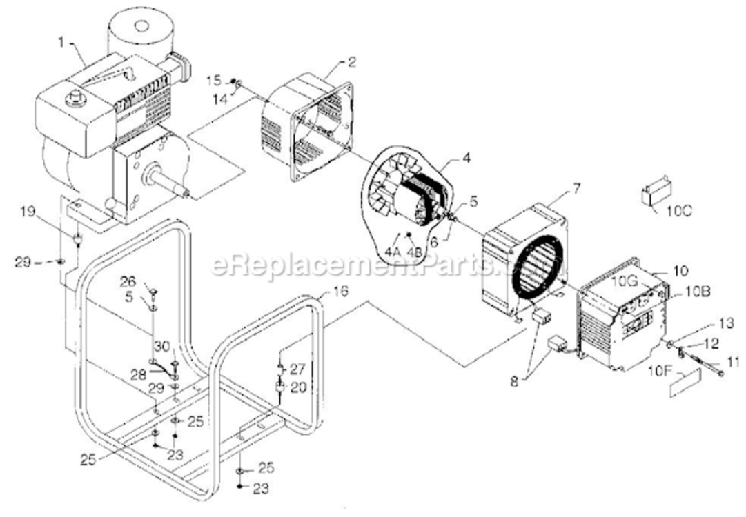 Page A Diagram and Parts List for PM052200001  Powermate Generator