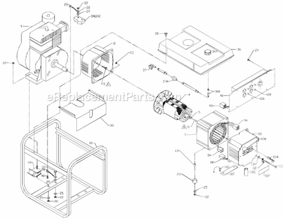 Page A Diagram and Parts List for PM052530017  Powermate Generator