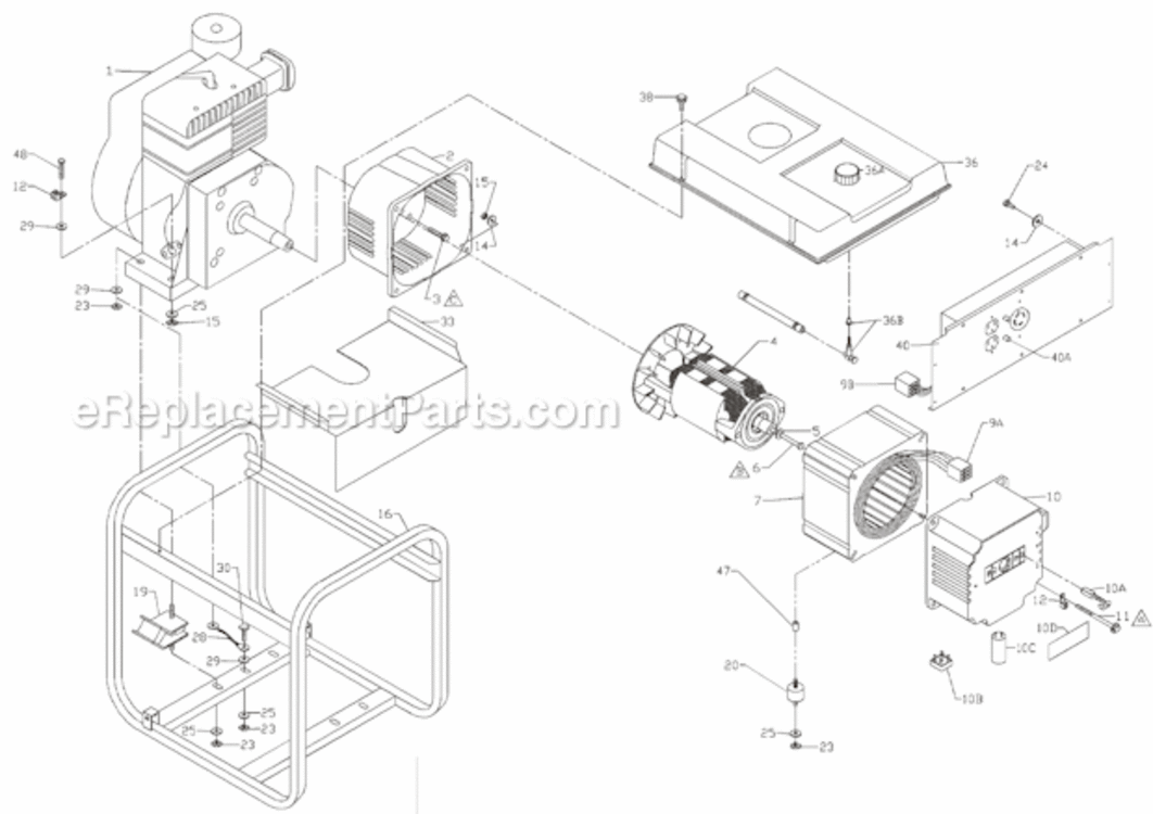 Page A Diagram and Parts List for PM052530218  Powermate Generator