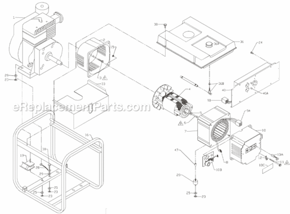 Page A Diagram and Parts List for PM0525303  Powermate Generator
