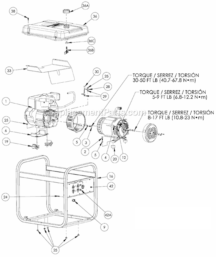 Page A Diagram and Parts List for PM052531203  Powermate Generator