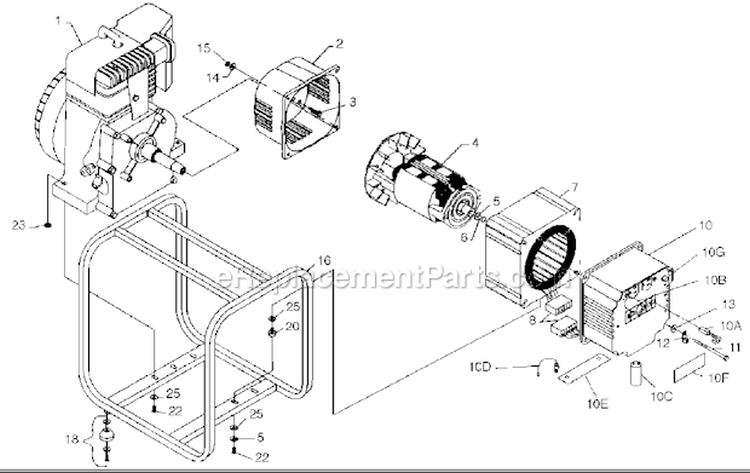Page A Diagram and Parts List for PM0542000  Powermate Generator