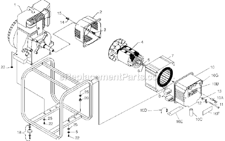 Page A Diagram and Parts List for PM0542200  Powermate Generator
