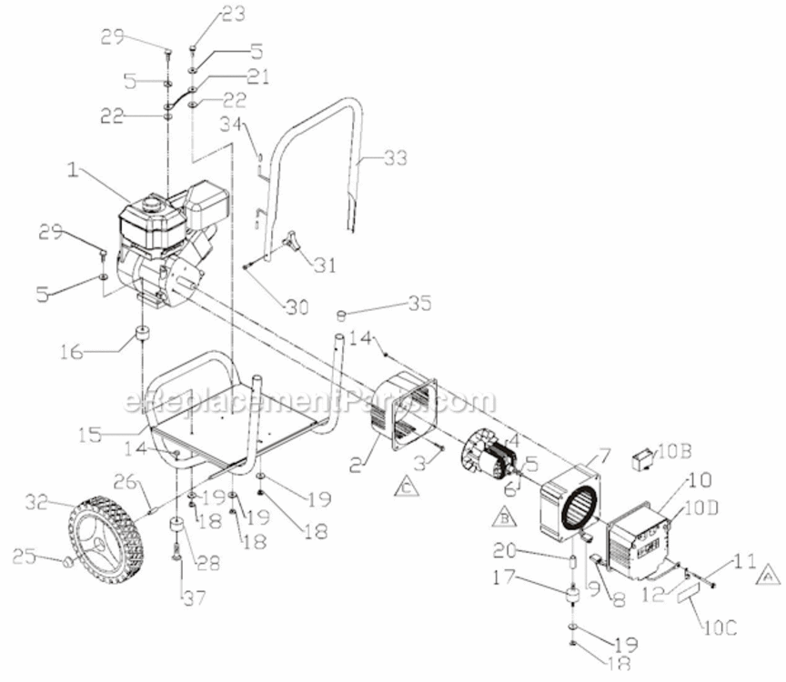 Page A Diagram and Parts List for PM054300001  Powermate Generator