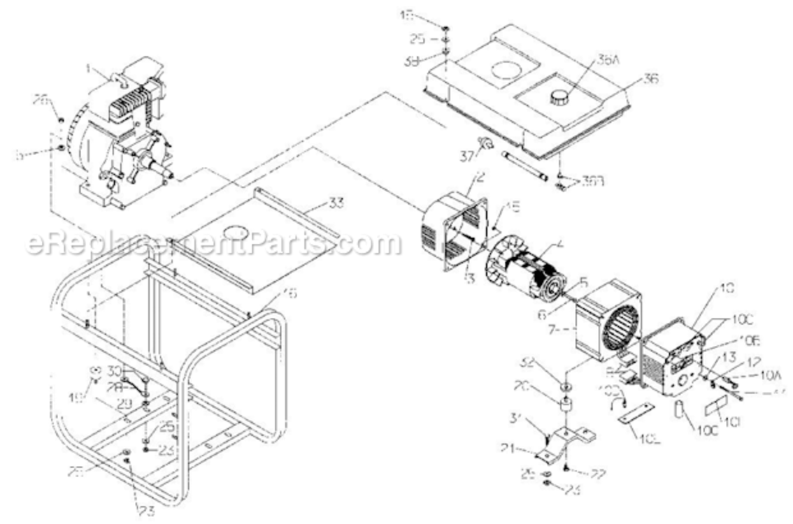 Page A Diagram and Parts List for PM054420202  Powermate Generator