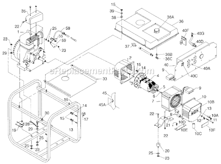 Page A Diagram and Parts List for PM054430201  Powermate Generator
