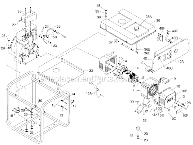 Page A Diagram and Parts List for PM0544502  Powermate Generator