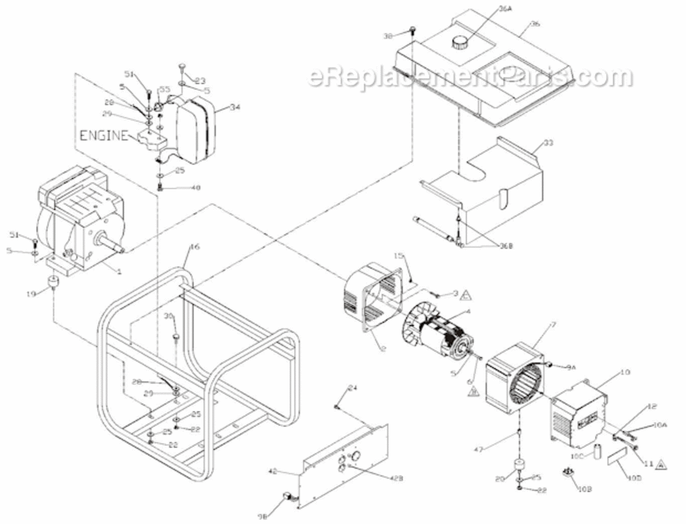 Page A Diagram and Parts List for PM054500417  Powermate Generator