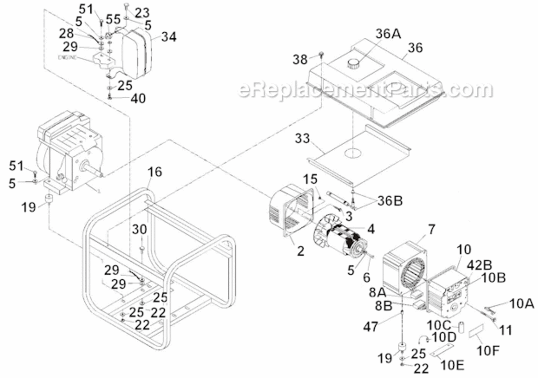 Page A Diagram and Parts List for PM0545005  Powermate Generator