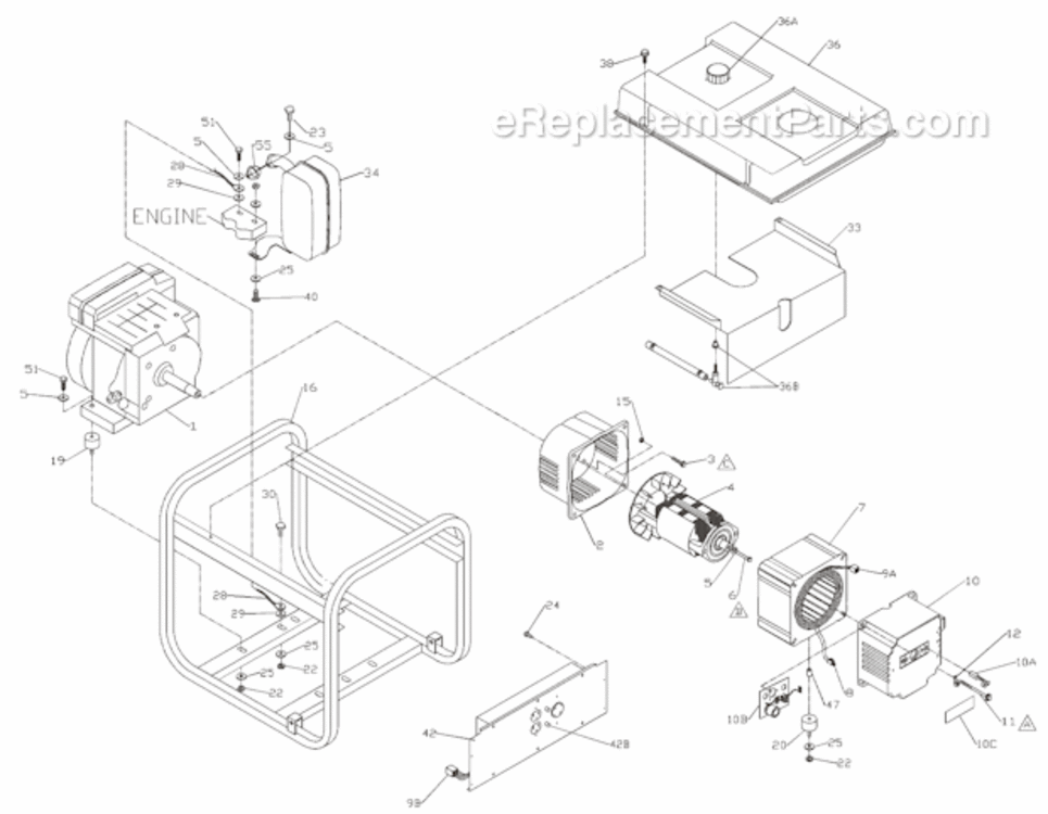 Page A Diagram and Parts List for PM0545006  Powermate Generator