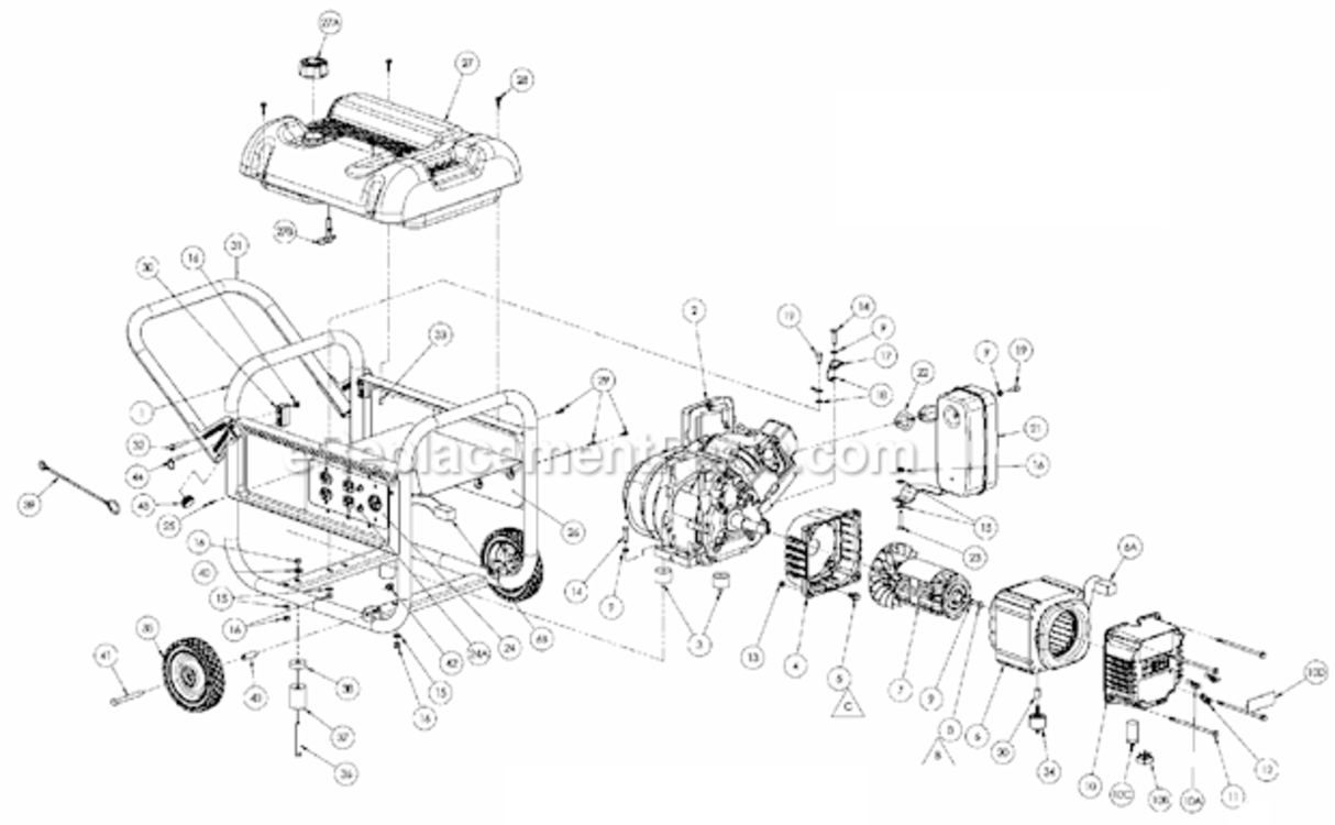 Page A Diagram and Parts List for PM0545007  Powermate Generator