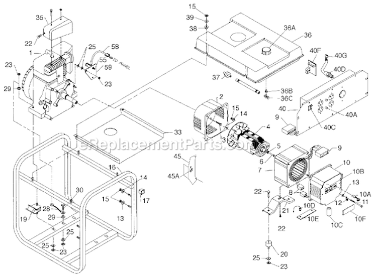 Page A Diagram and Parts List for PM0545323  Powermate Generator
