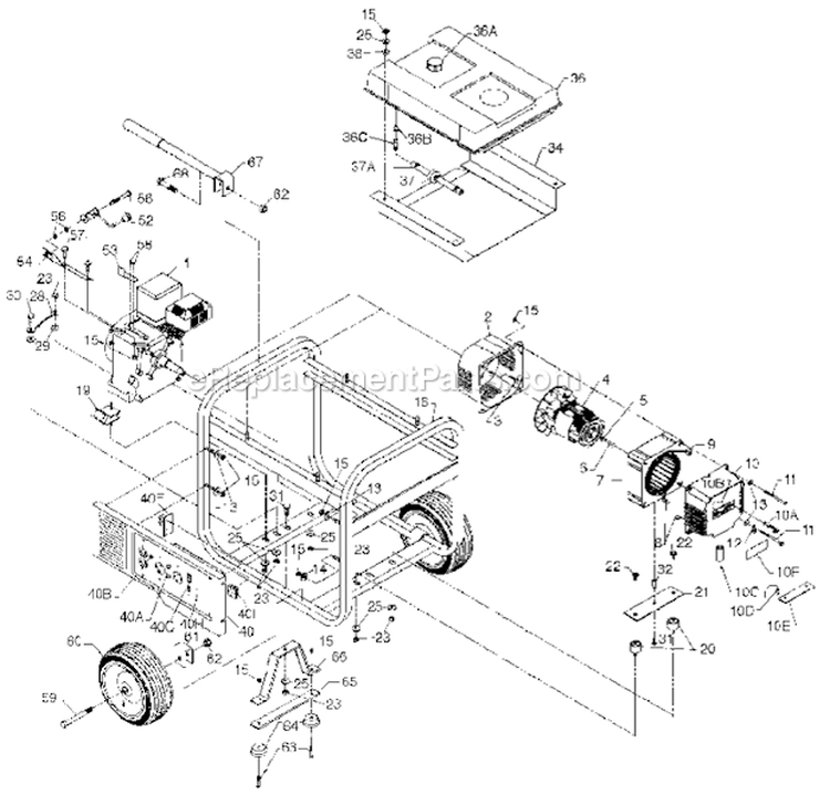 Page A Diagram and Parts List for PM0563505  Powermate Generator