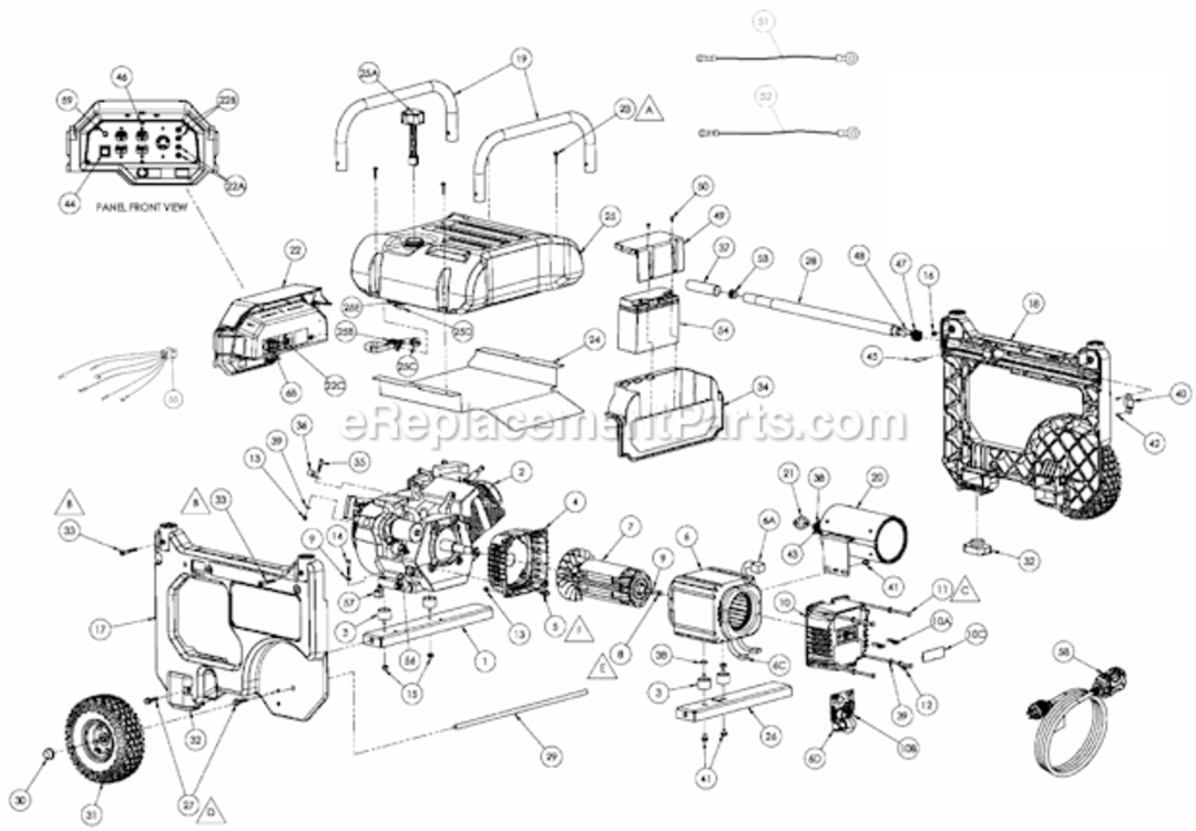 Page A Diagram and Parts List for PM0647001  Powermate Generator