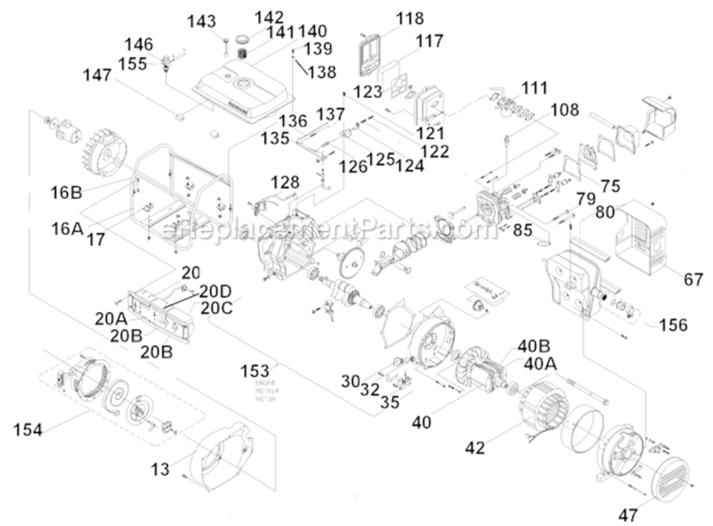 Page A Diagram and Parts List for PMC102500  Powermate Generator