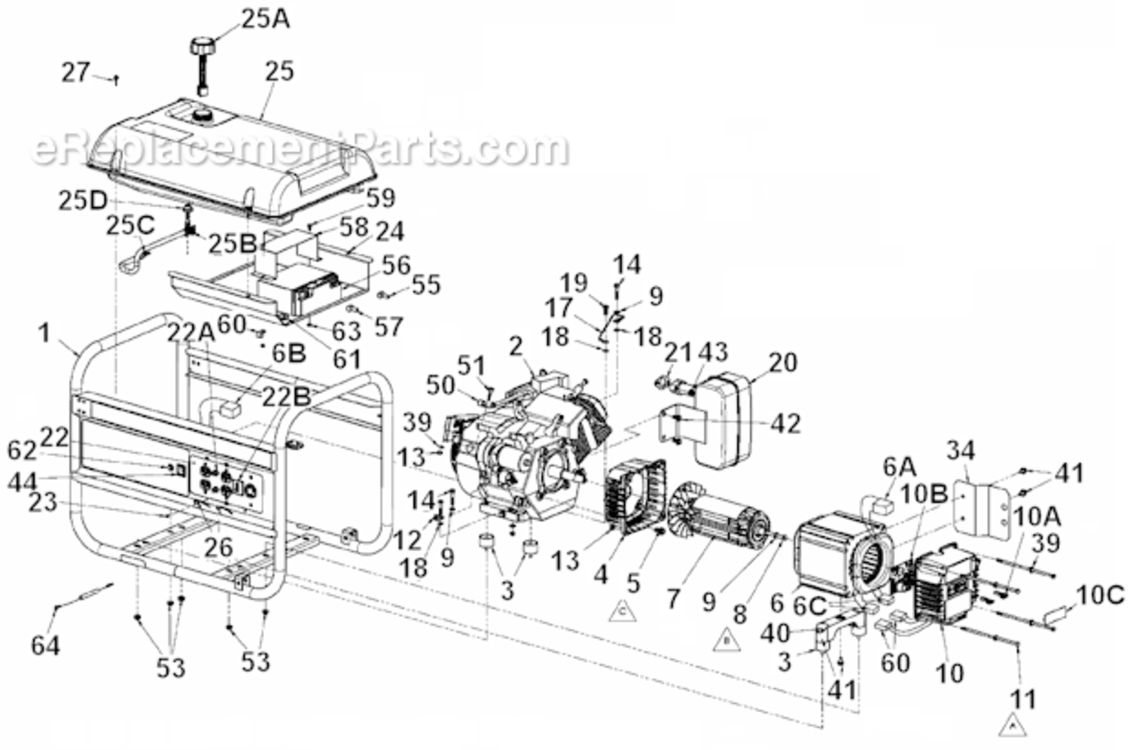 Page A Diagram and Parts List for PMC496751  Powermate Generator