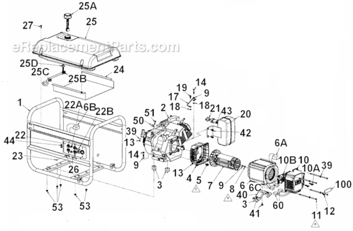 Page A Diagram and Parts List for PMC497000  Powermate Generator