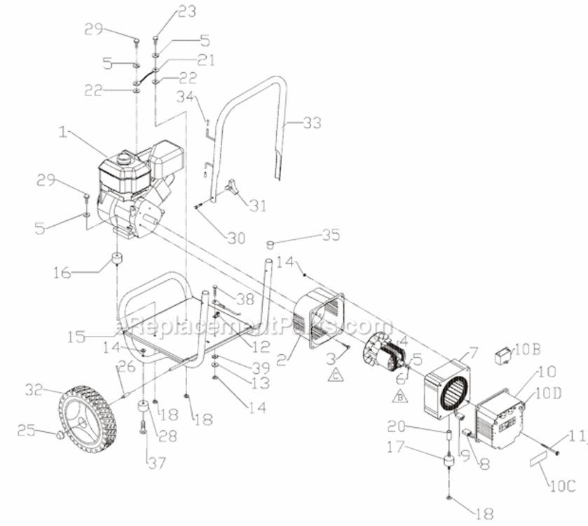 Page A Diagram and Parts List for PMC543000  Powermate Generator