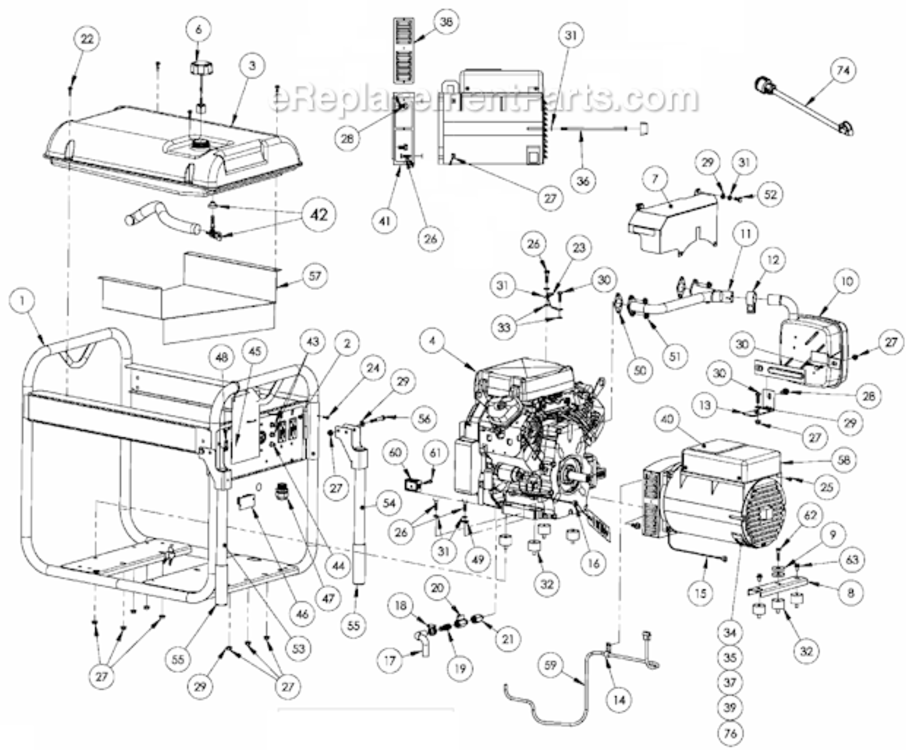 Page A Diagram and Parts List for PMC601100  Powermate Generator