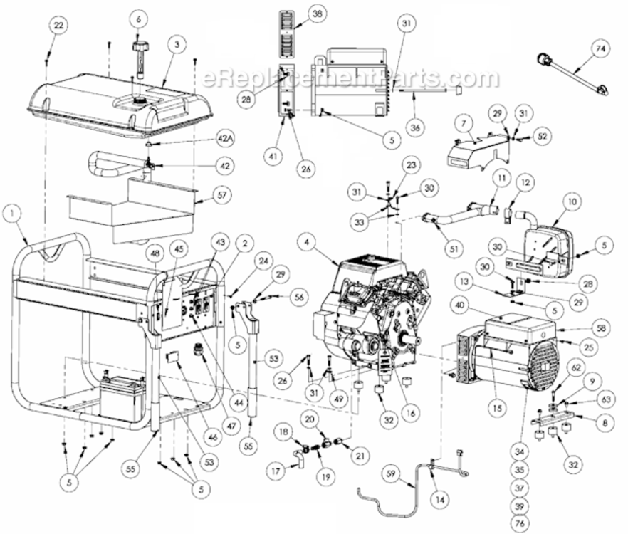 Page A Diagram and Parts List for PMC601200  Powermate Generator