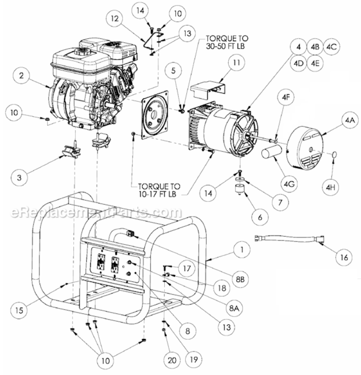 Page A Diagram and Parts List for PMC603250  Powermate Generator