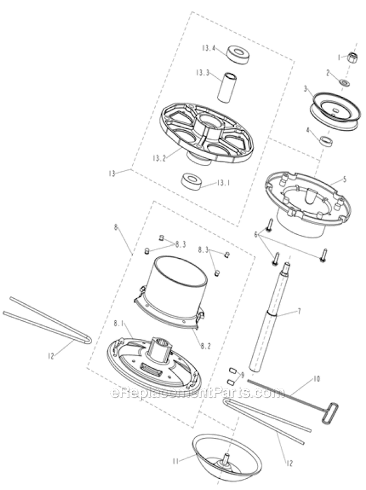 Cutting Head Assembly Diagram and Parts List for PWFT16022E  Powermate Trimmer