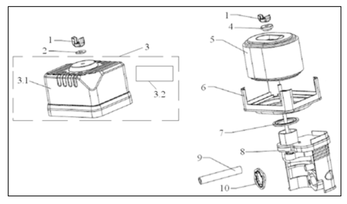 Air Filter Assembly Diagram and Parts List for P-WB-163150  Powermate Leaf Blower / Vacuum