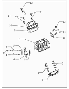 Cylinder Head Assembly Diagram and Parts List for P-WB-163150  Powermate Leaf Blower / Vacuum